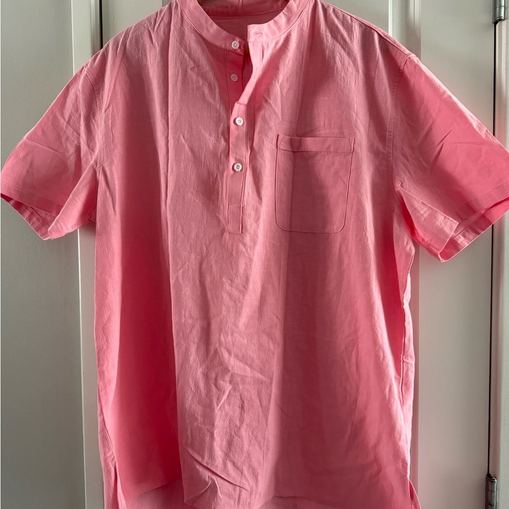 Men’s button collar shirt 100% cotton 1x vacation beach